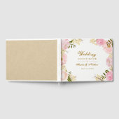 ピンクエレガント金ゴールドボ結婚タニカルズゲストブック ゲストブック (全面)