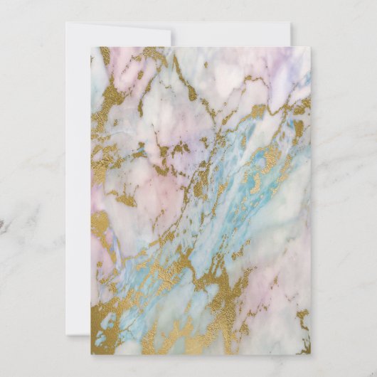 ピンクエレガント金ゴールドマーブルリタイアメント招待状 招待状 (裏面)