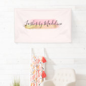 ピンクエレガント金ゴールドメイクアップ美しいヘアネイルサロン 横断幕 (インサイチュ)