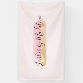 ピンクエレガント金ゴールドメイクアップ美しいヘアネイルサロン 横断幕 (縦)