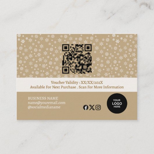 ピンクエレガント金ゴールドメリークリスマスビジネス 割引カード (裏面)