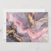 ピンクエレガント金ゴールド写真80誕生日 招待状 (裏面)