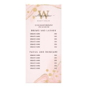 ピンクエレガント金ゴールド大理石Agateサービス価格表 ラックカード (正面)