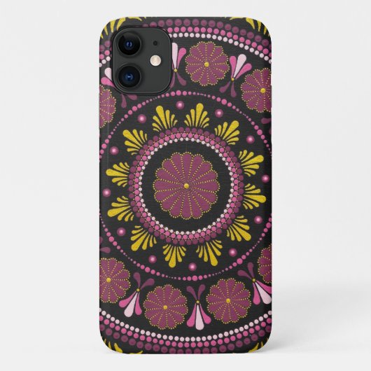 ピンクエレガント金ゴールド曼荼羅房宝禅点画花 Case-Mate iPhoneケース (裏面)