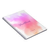 ピンクエレガント金ゴールド水色スクリプト抽象芸術 ノートブック (右側)