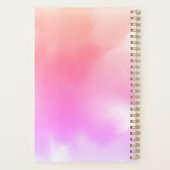 ピンクエレガント金ゴールド水色スクリプト抽象芸術 プランナー手帳 (裏面)