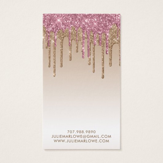 ピンクエレガント金ゴールド滴下グリッターイヤリングディスプレイ (裏面)