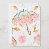 ピンクエレガント金ゴールド牡丹フローラブライダルシャワー 招待状 (裏面)