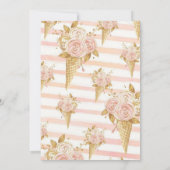 ピンクエレガント金ゴールド牡丹フローラブライダルシャワー 招待状 (裏面)