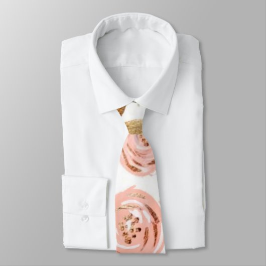 ピンクエレガント金ゴールド牡丹結婚新郎 ネクタイ (タイ)