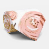 ピンクエレガント金ゴールド牡丹結婚新郎 ネクタイ (ロール)