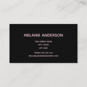 ピンクエレガント金ゴールド瑪瑙名刺 名刺 (裏面)