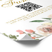 ピンクエレガント金ゴールド結婚フローラ基金 ポスター (角)