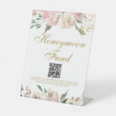 ピンクエレガント金ゴールド結婚フローラ基金 台座サイン (正面)