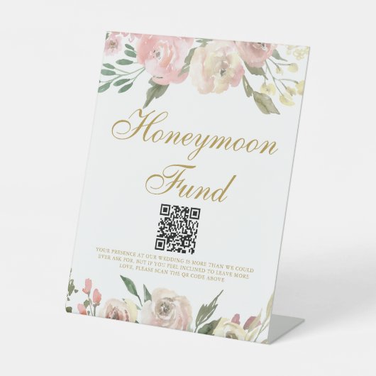 ピンクエレガント金ゴールド結婚フローラ基金 台座サイン (正面)