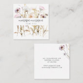 ピンクエレガント金ゴールド野草植物学 スクエア名刺 (正面/裏面)