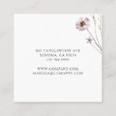 ピンクエレガント金ゴールド野草植物学 スクエア名刺 (裏面)