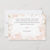 ピンクエレガント金ゴールド40歳と素晴らしい40歳の誕生日 サンキューカード (裏面)