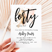 ピンクエレガント金ゴールド40歳の誕生日招待状 招待状