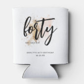 ピンクエレガント金ゴールド40歳の誕生日 缶クーラー (裏面)