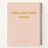 ピンクエレガント金ゴールド ノートブック (裏面)