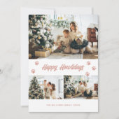 ピンクエレガント金ゴールドHappy Howlidays写真 シーズンカード (正面)