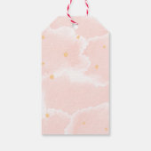 ピンクエレガント雲9つ星ガールベビーシャワー ギフトタグ (裏面)