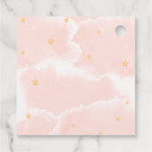 ピンクエレガント雲9つ星ガールベビーシャワー フェイバータグ (裏面)