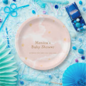 ピンクエレガント雲9つ星ガールベビーシャワー ペーパープレート (パーティー)