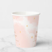 ピンクエレガント雲9つ星ガールベビーシャワー 紙コップ (左)