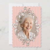 ピンクエレガント100th誕生日パーティー 招待状 (裏面)