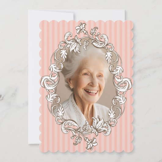 ピンクエレガント100th誕生日パーティー 招待状 (裏面)