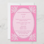 ピンクエレガント17誕生日 招待状 (裏面)