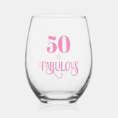 ピンクエレガント50と素晴らしい ステムなしワイングラス (正面)