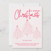 ピンクエレガント・クリスマスツリー シーズンカード (正面)