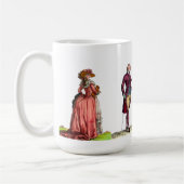 ピンクエレガント&グリーンフランスのファッションリージェンシーガウン コーヒーマグカップ (左)