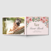 ピンクエレガント&グリーンフローラキンセアニラゲストブック ゲストブック (全面)