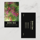 ピンクエレガント、グリーン、クリーム、ブラック名刺 名刺 (正面/裏面)
