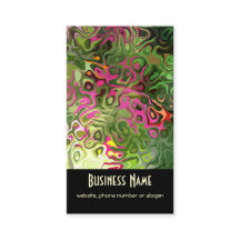 ピンクエレガント、グリーン、クリーム、ブラック名刺