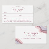 ピンクエレガント&パープルゲード金ゴールドグリッターアゲート 予約カード (正面/裏面)