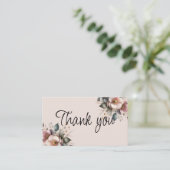 ピンクエレガント、ブルー、クリームのフローラ結婚の エンクロージャーカード (スタンド正面)