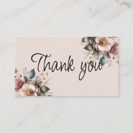 ピンクエレガント、ブルー、クリームのフローラ結婚の エンクロージャーカード