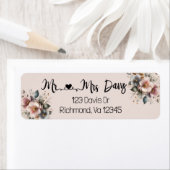 ピンクエレガント、ブルー、クリームフローラ ラベル (インサイチュ)
