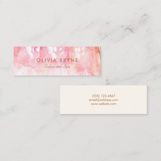 ピンクエレガント《写真》ぼけ味化粧品スパ及びサロン スキニー名刺 (正面/裏面)