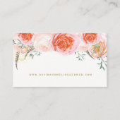 ピンクエレガント、桃、サンゴバラWebサイトカード エンクロージャーカード (裏面)