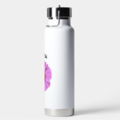 ピンクエレガント《植物》百日草の花パーソナライズされた ウォーターボトル (右面)