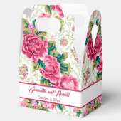 ピンクエレガント、白、緑のヴィンテージバラ フェイバーボックス (オープン)