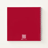 ピンクエレガント、赤フローラアーパーソナライズされたト ノートブック (裏面)