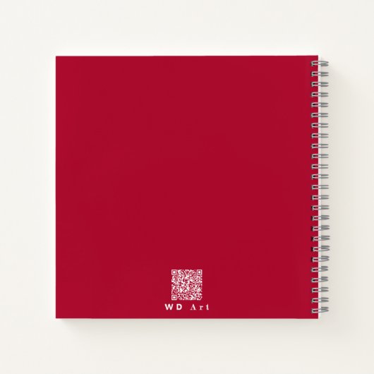 ピンクエレガント、赤フローラアーパーソナライズされたト ノートブック (裏面)