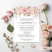 ピンクエレガント、赤面ピンク、バラ金ゴールドキンセアニラ 招待状